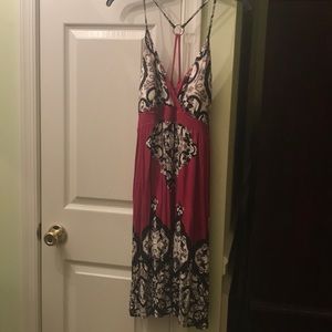 Strappy, jeweled summer dress.